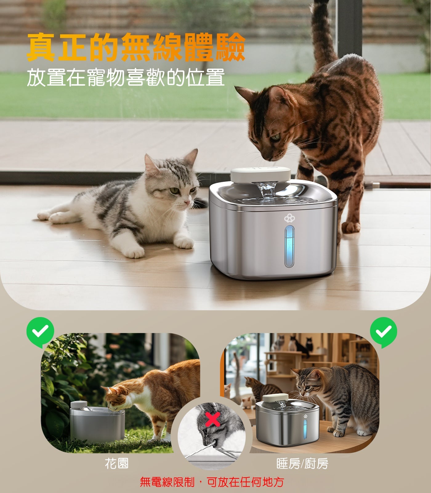 3.5L 無線寵物飲水機 │ Oneisall PW04 - Design Chicken創意購物平台