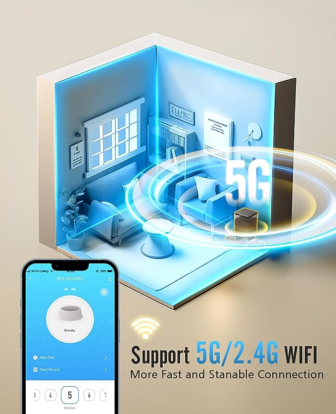5G Wi-Fi自動寵物餵食器 | oneisall PFD-002 Pro - Design Chicken