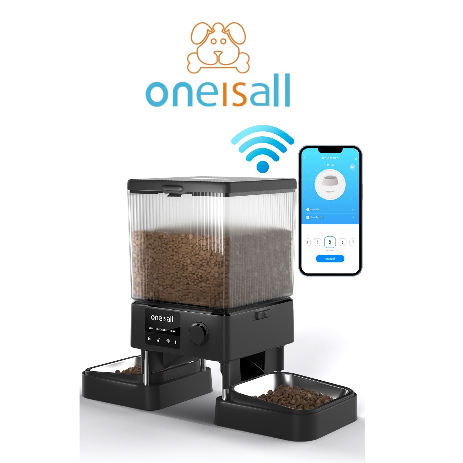 5G Wi-Fi自動寵物餵食器 | oneisall PFD-002 Pro - Design Chicken
