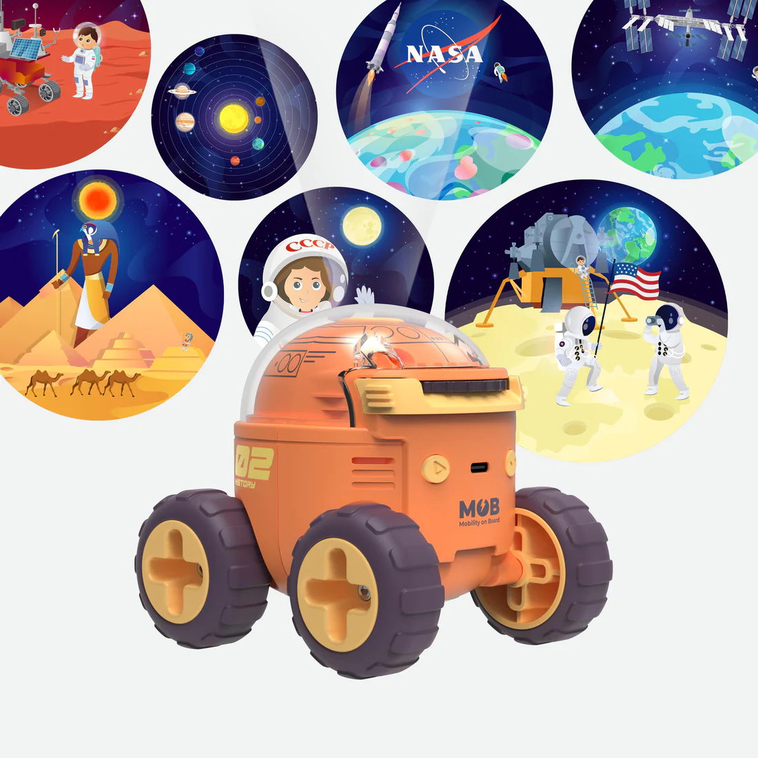 兒童探索太空車投影燈 | 法國 MOB Space Rover - Design Chicken