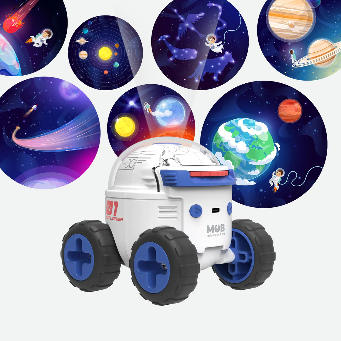 兒童探索太空車投影燈 | 法國 MOB Space Rover - Design Chicken
