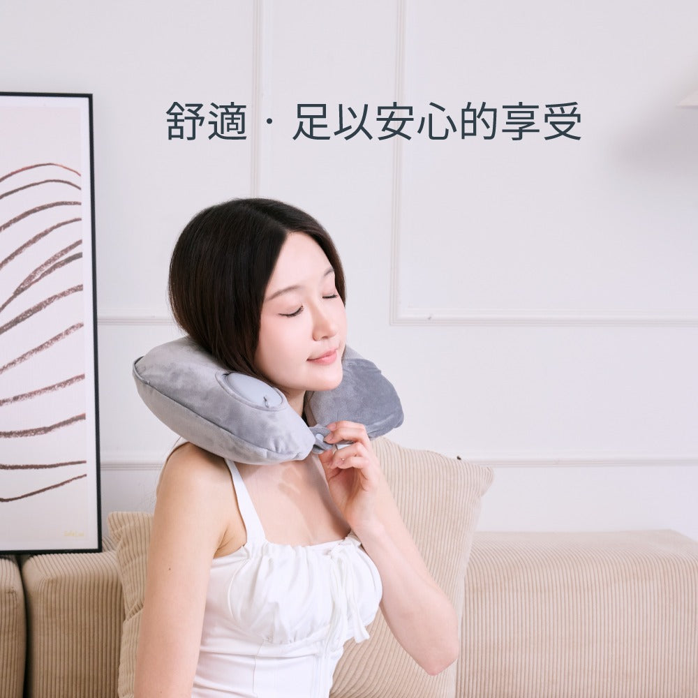 溫熱充氣連帽頸枕(旅行枕/U枕/遮光睡眠枕) | tokuyo TH-011 - Design Chicken創意購物平台