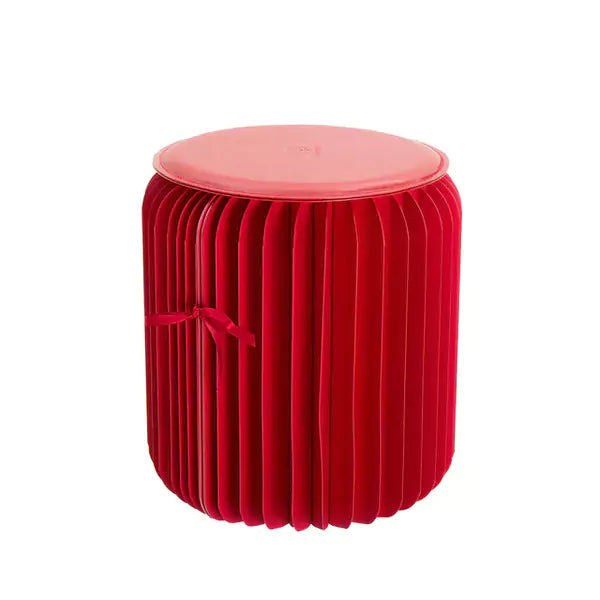 可摺疊小圓櫈 │ 風琴牛皮紙折疊家具 | ihpaper - Design Chicken創意購物平台