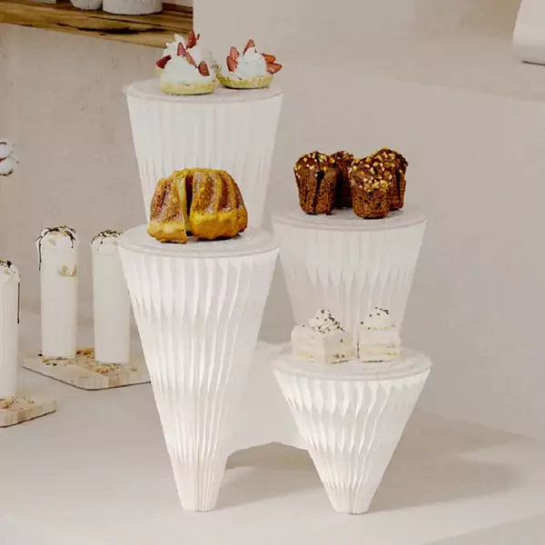 雙錐微展台 │ 風琴牛皮紙折疊家具 | ihpaper（一套兩件） - Design Chicken創意購物平台